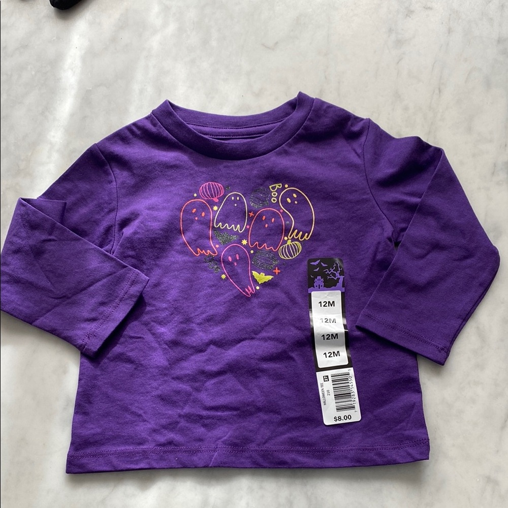 NWT Halloween size 12 months Purple Long Sleeve Shirt
